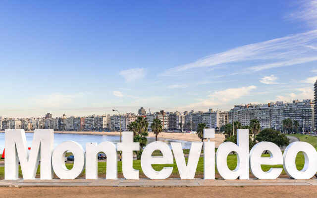 Vista do hotspot turístico de Montevidéu no Uruguai