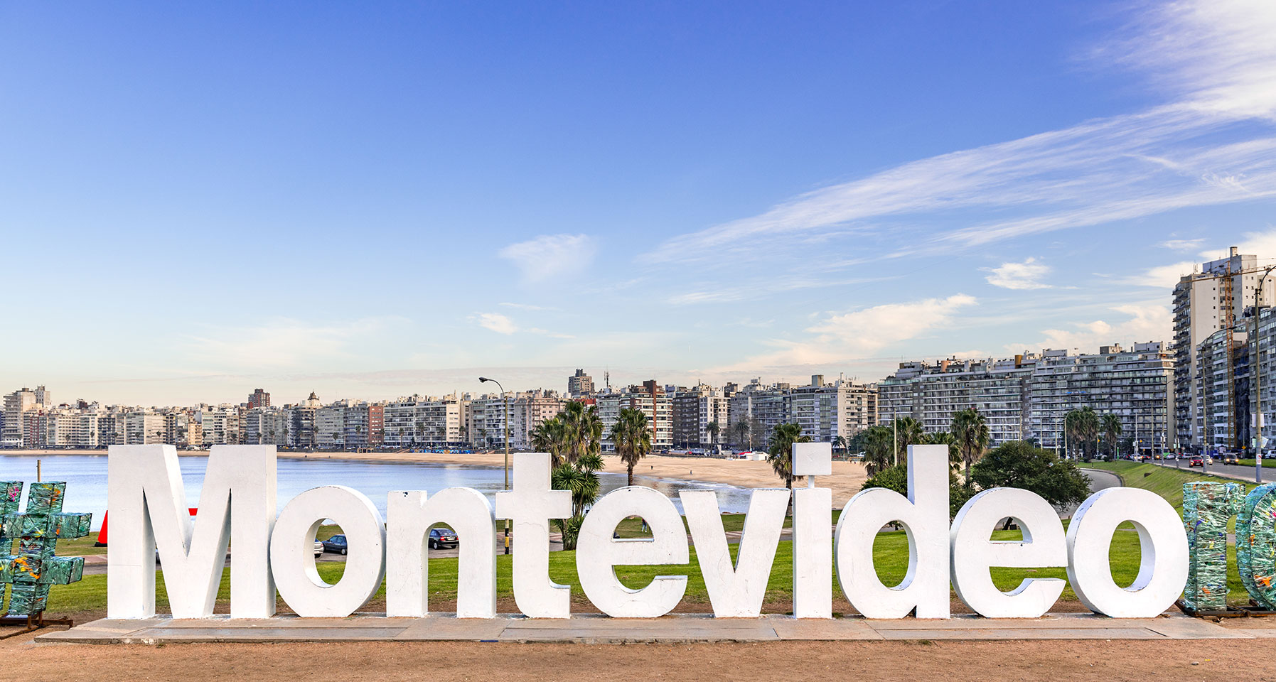 Vista do hotspot turístico de Montevidéu no Uruguai